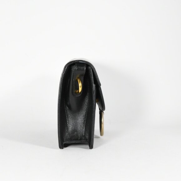 Gucci Small GG Ring Shoulder Bag - Black Leather, Gold Hardware - Picture 7 of 13